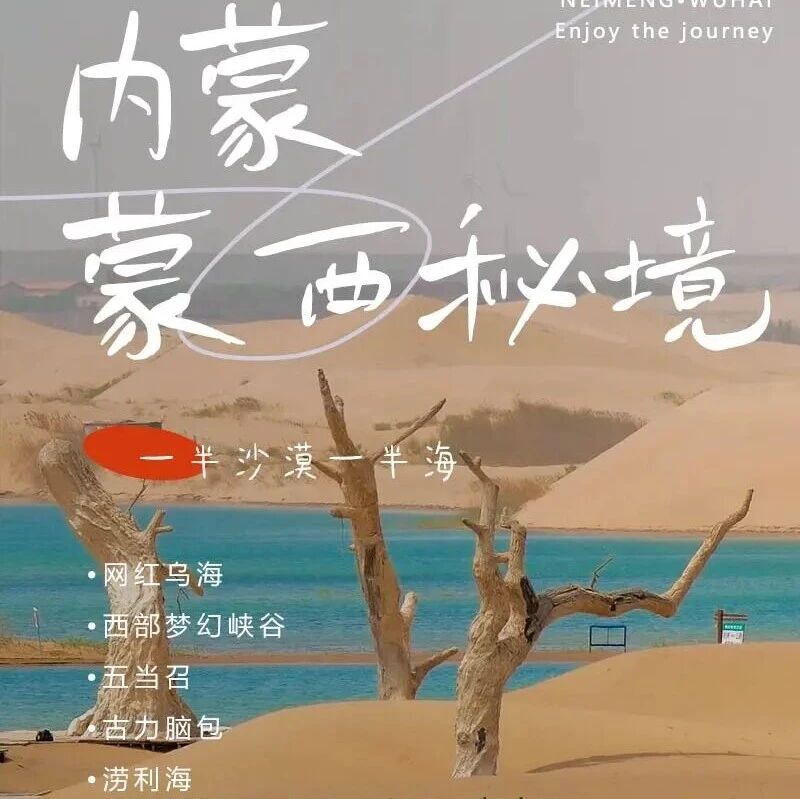 五一小众蒙西秘境｜一半沙漠一半海の网红乌海-西部梦幻峡谷-网红涝利海-五当召-美岱召-呼市 4天